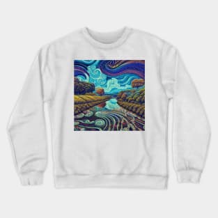 Beautiful swirl Rustic Landscape Crewneck Sweatshirt